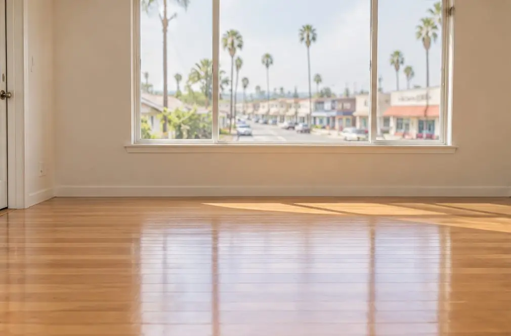 Illustration: a hardwood floor in a typical Third Avenue and Central Chula Vista home